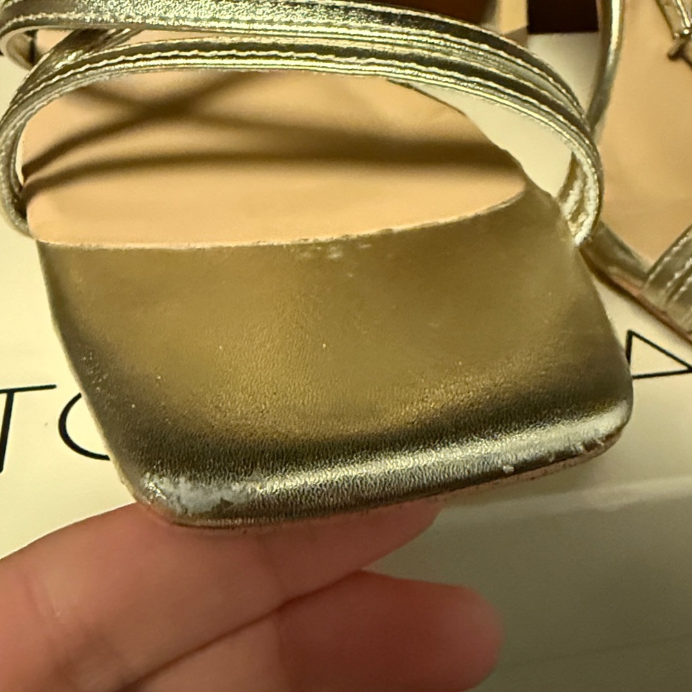 Tony Bianco Franci Sandal in Gold Nappa Metallic Strappy Heels Heeled 7.5 37.5 - Picture 8 of 14